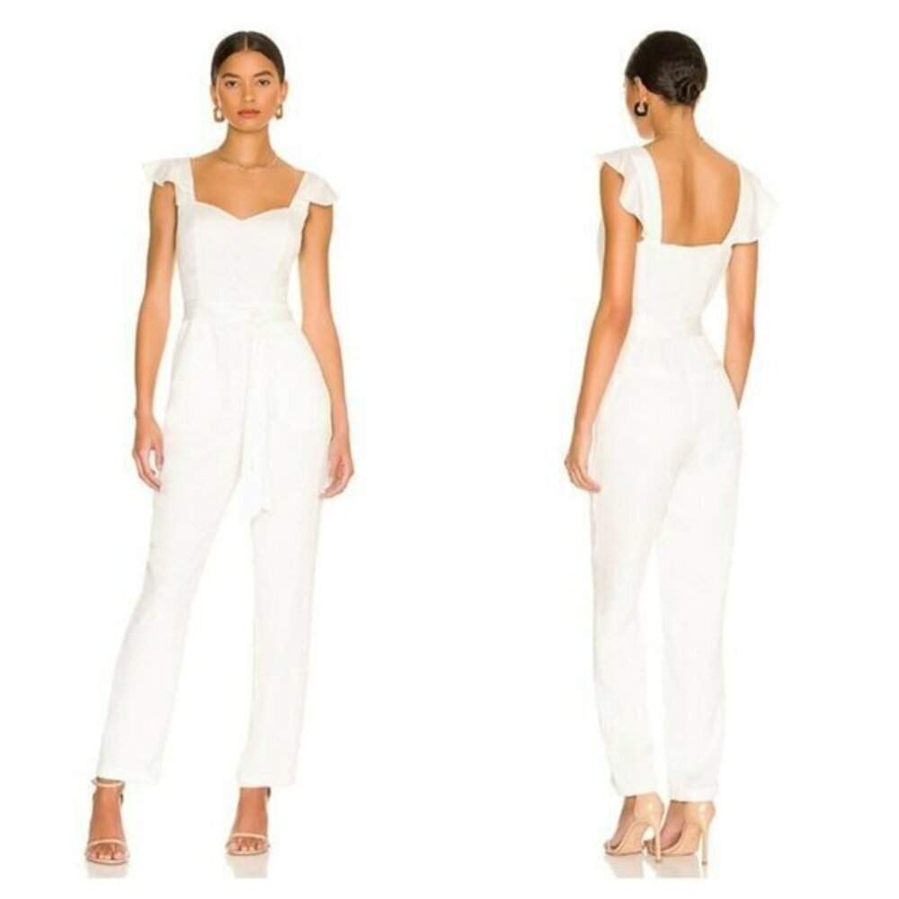 MORE TO COME Gloria Flutter Jumpsuit - White